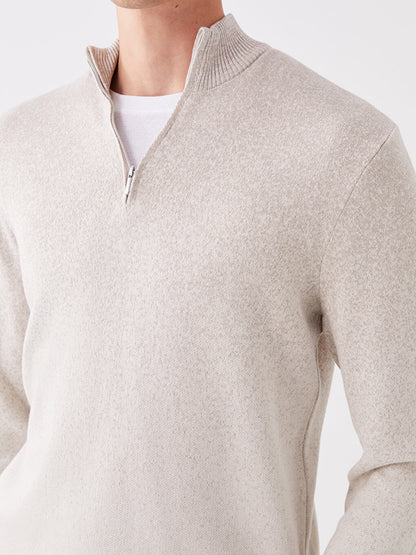 High Collar Long Sleeve Men's Knitwear Sweater