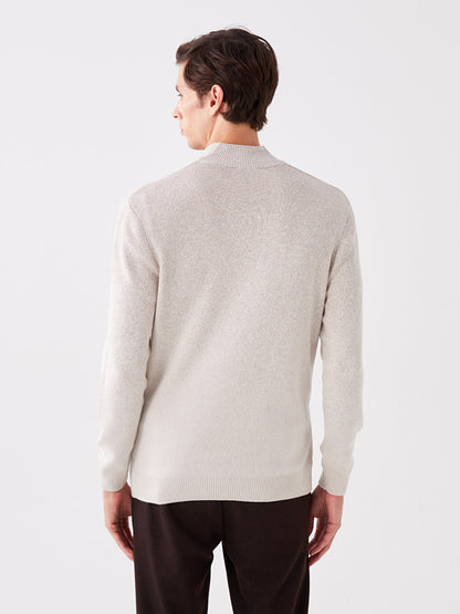 High Collar Long Sleeve Men's Knitwear Sweater