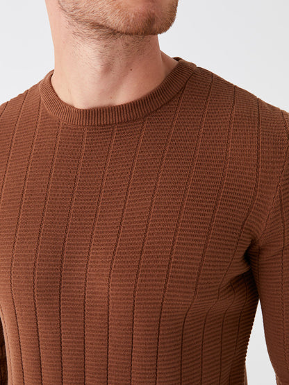 Crew Neck Long Sleeve Men's Knitwear Sweater