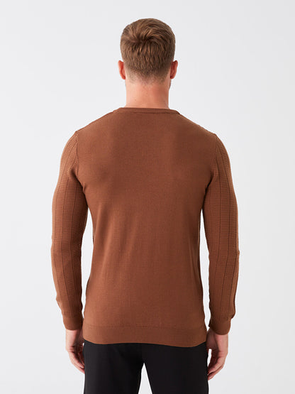 Crew Neck Long Sleeve Men's Knitwear Sweater