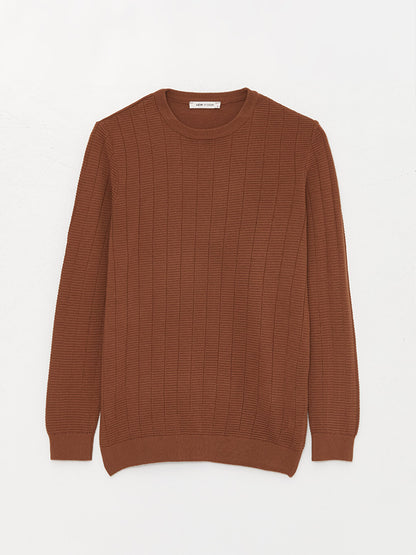 Crew Neck Long Sleeve Men's Knitwear Sweater