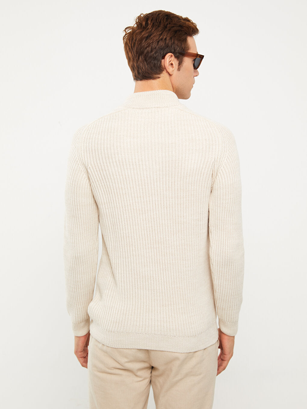 High Collar Long Sleeve Men's Knitwear Sweater