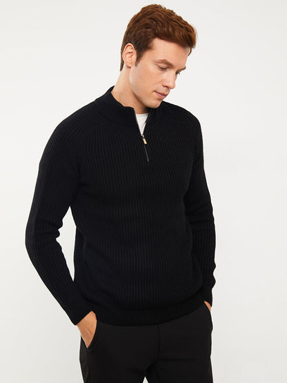 High Collar Long Sleeve Men's Knitwear Sweater