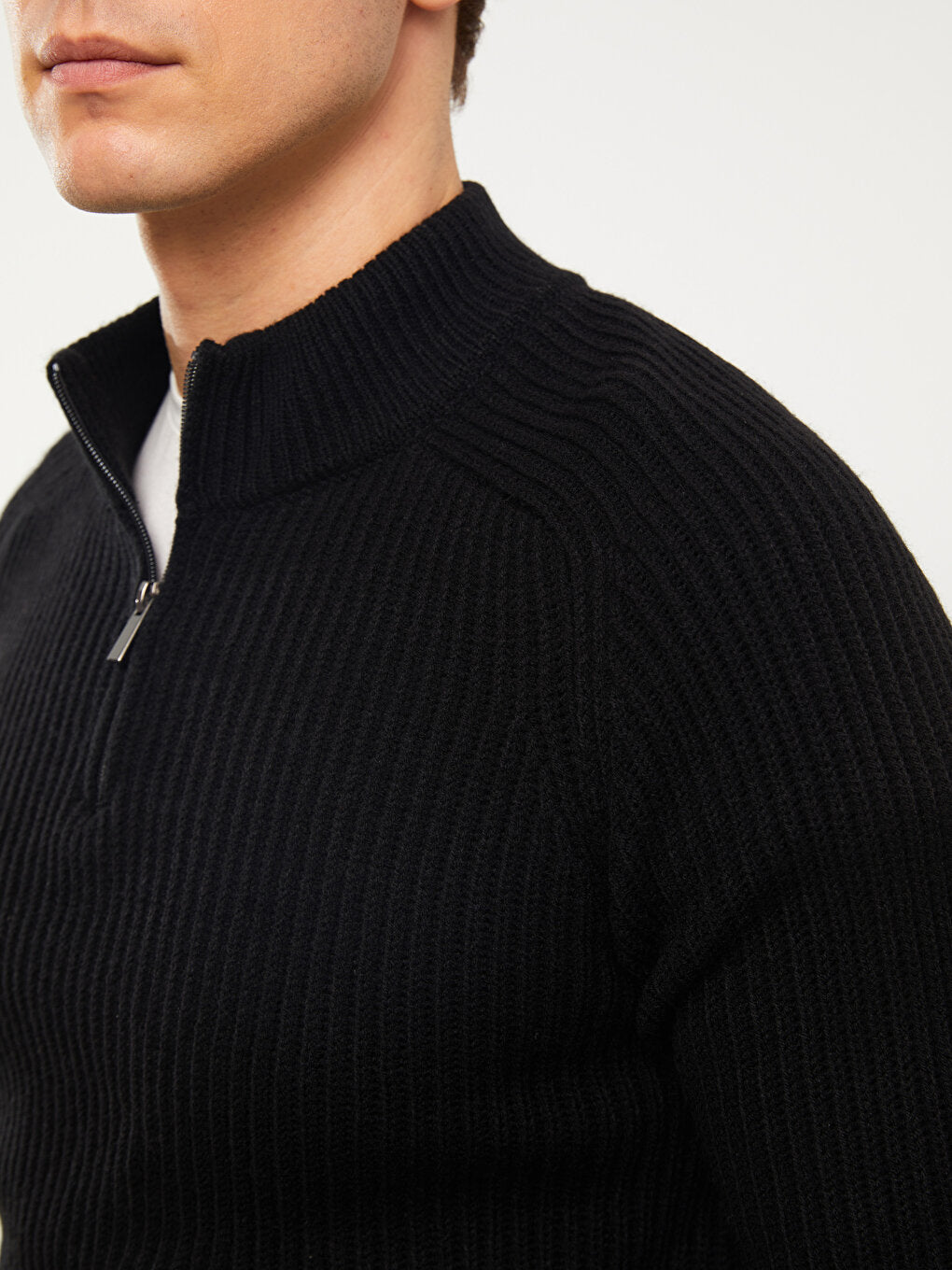 High Collar Long Sleeve Men's Knitwear Sweater