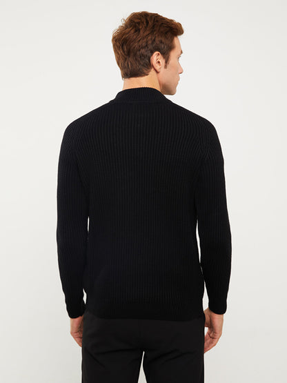 High Collar Long Sleeve Men's Knitwear Sweater