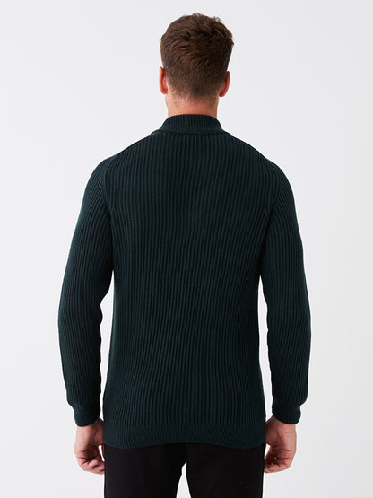 High Collar Long Sleeve Men's Knitwear Sweater