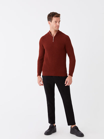 High Collar Long Sleeve Men's Knitwear Sweater