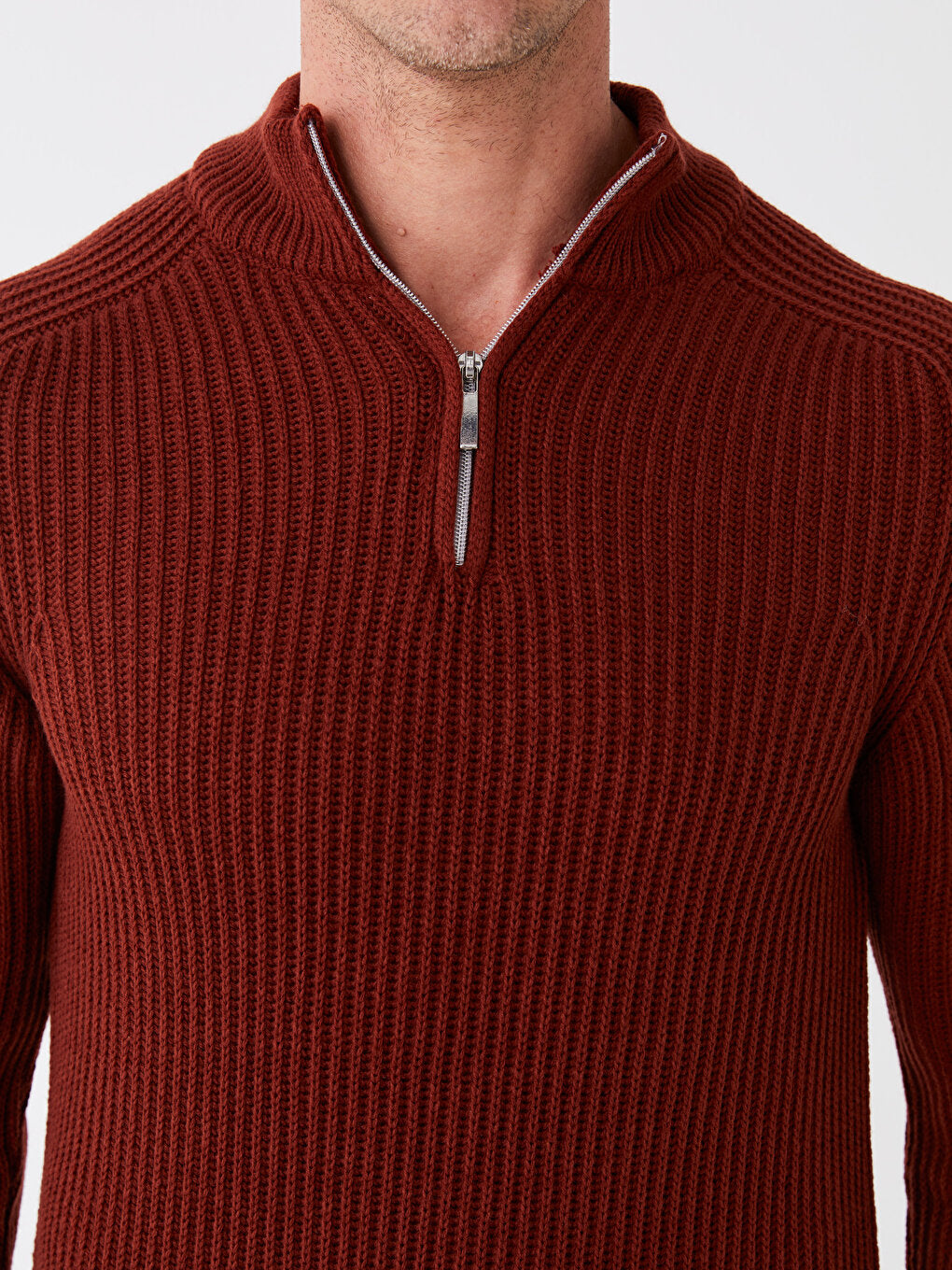 High Collar Long Sleeve Men's Knitwear Sweater