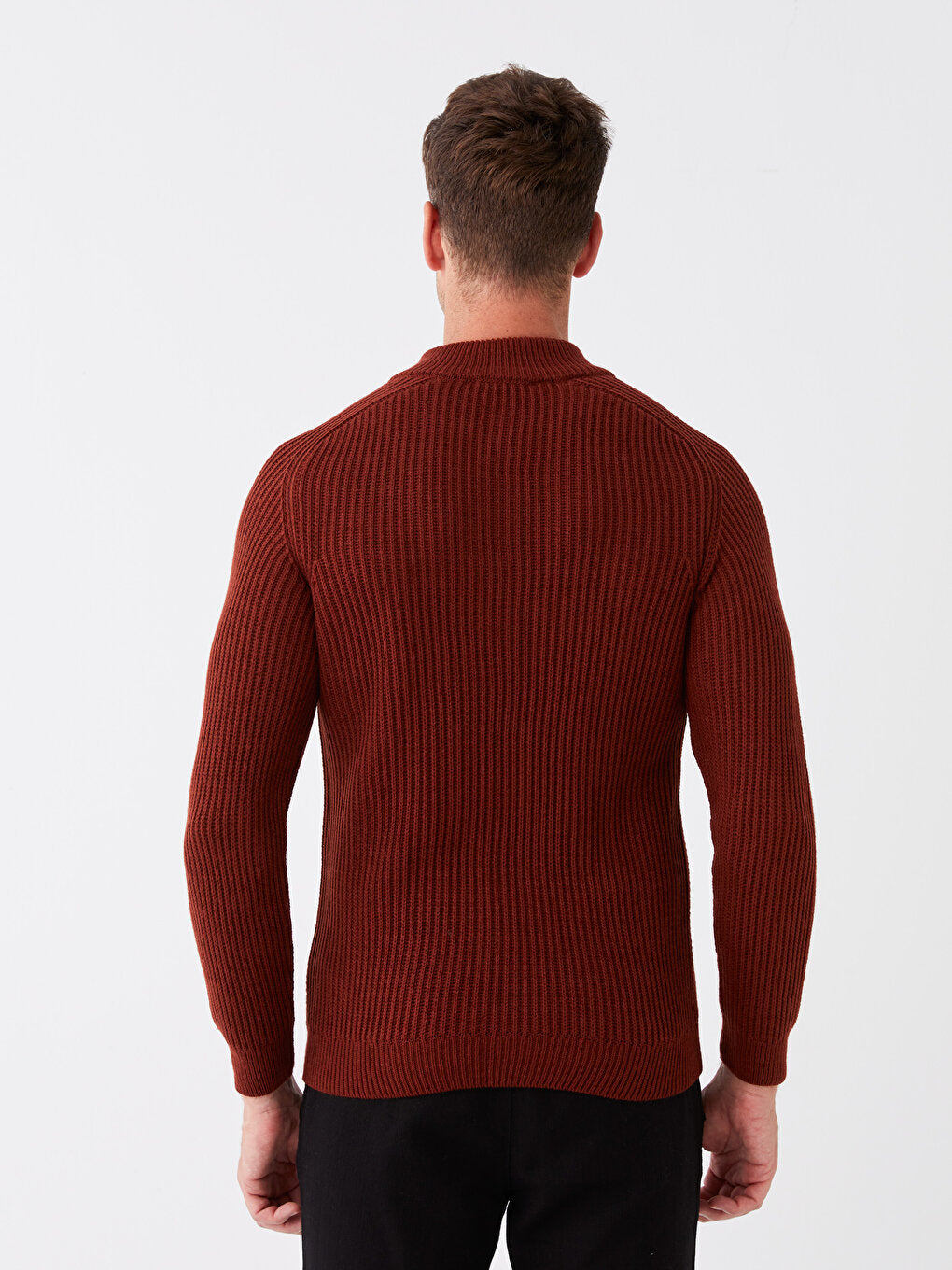 High Collar Long Sleeve Men's Knitwear Sweater