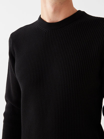 Crew Neck Long Sleeve Men's Knitwear Sweater