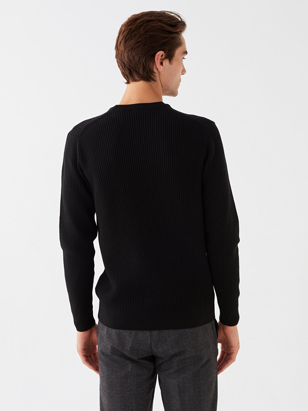 Crew Neck Long Sleeve Men's Knitwear Sweater