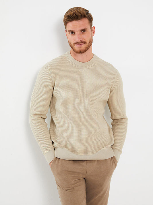 Crew Neck Long Sleeve Men's Knitwear Sweater