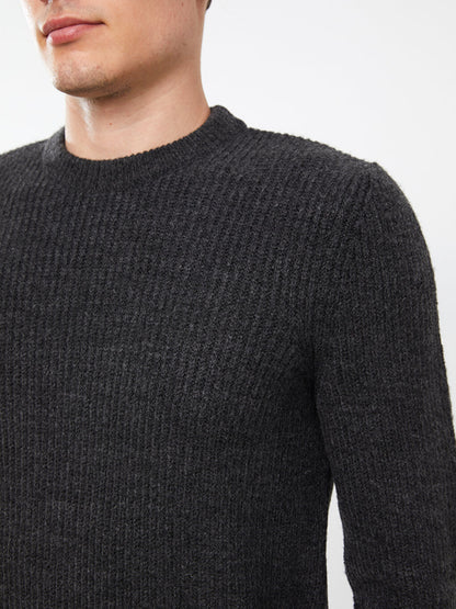 Crew Neck Long Sleeve Men's Knitwear Sweater