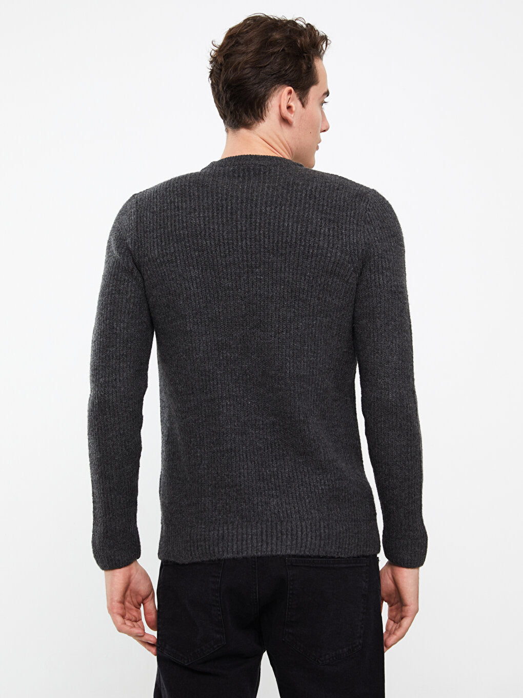 Crew Neck Long Sleeve Men's Knitwear Sweater