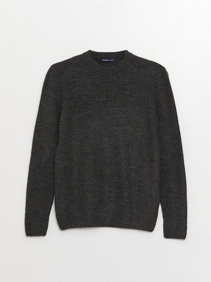 Crew Neck Long Sleeve Men's Knitwear Sweater