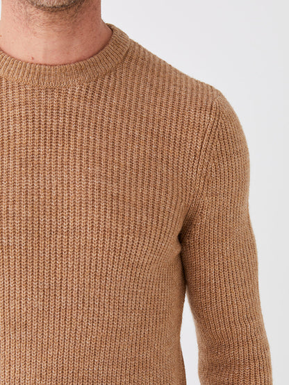 Crew Neck Long Sleeve Men's Knitwear Sweater