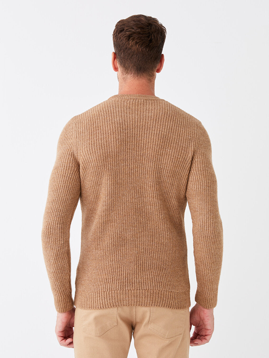 Crew Neck Long Sleeve Men's Knitwear Sweater