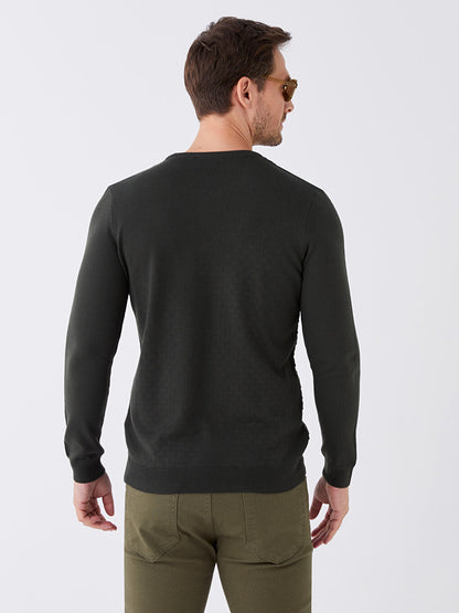 Crew Neck Long Sleeve Men's Knitwear Sweater