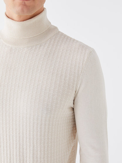 Turtleneck Long Sleeve Men's Knitwear Sweater