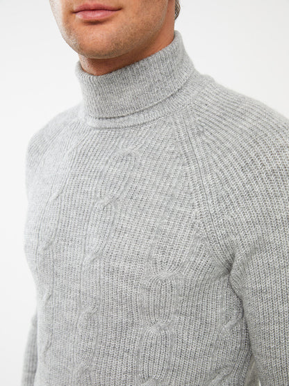 Turtleneck Long Sleeve Men's Knitwear Sweater