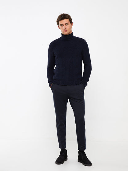 Turtleneck Long Sleeve Men's Knitwear Sweater