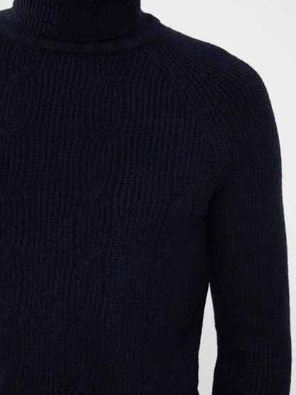 Turtleneck Long Sleeve Men's Knitwear Sweater