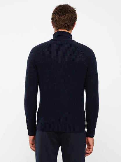 Turtleneck Long Sleeve Men's Knitwear Sweater