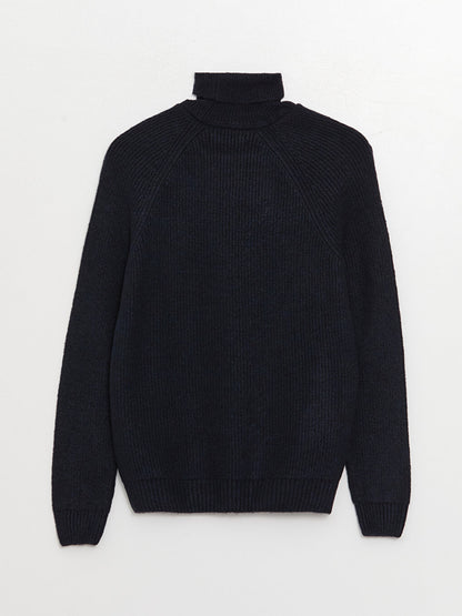 Turtleneck Long Sleeve Men's Knitwear Sweater