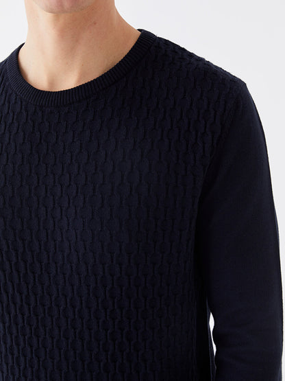 Crew Neck Long Sleeve Men's Knitwear Sweater