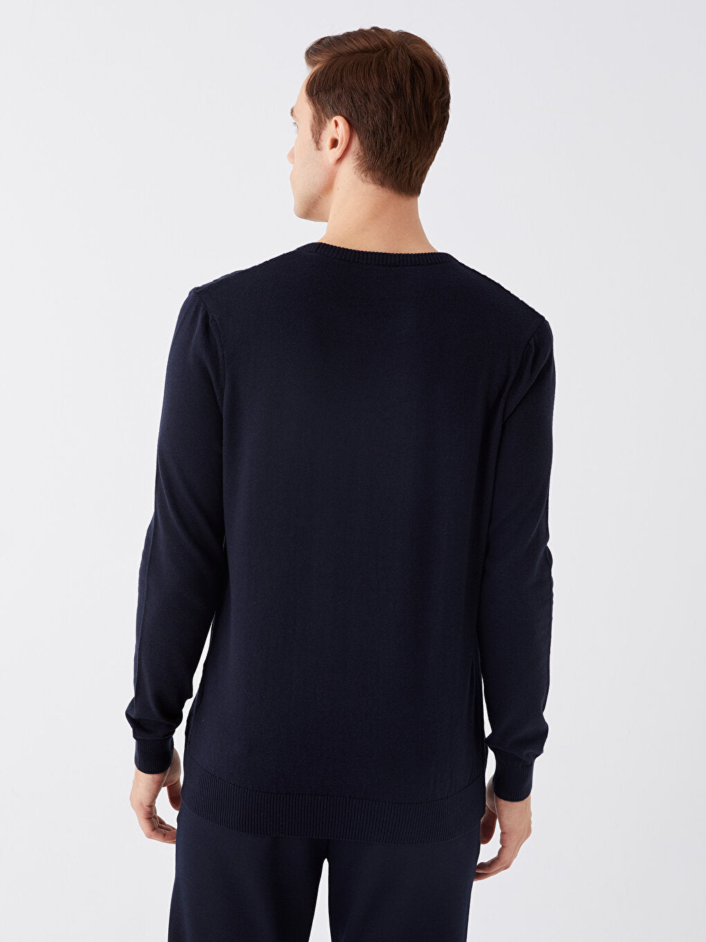 Crew Neck Long Sleeve Men's Knitwear Sweater