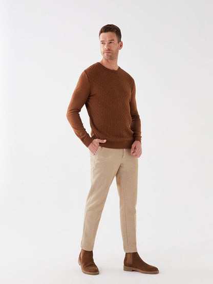 Crew Neck Long Sleeve Men's Knitwear Sweater