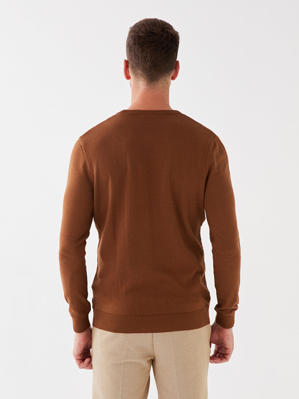 Crew Neck Long Sleeve Men's Knitwear Sweater