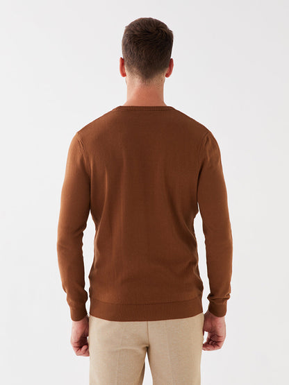 Crew Neck Long Sleeve Men's Knitwear Sweater