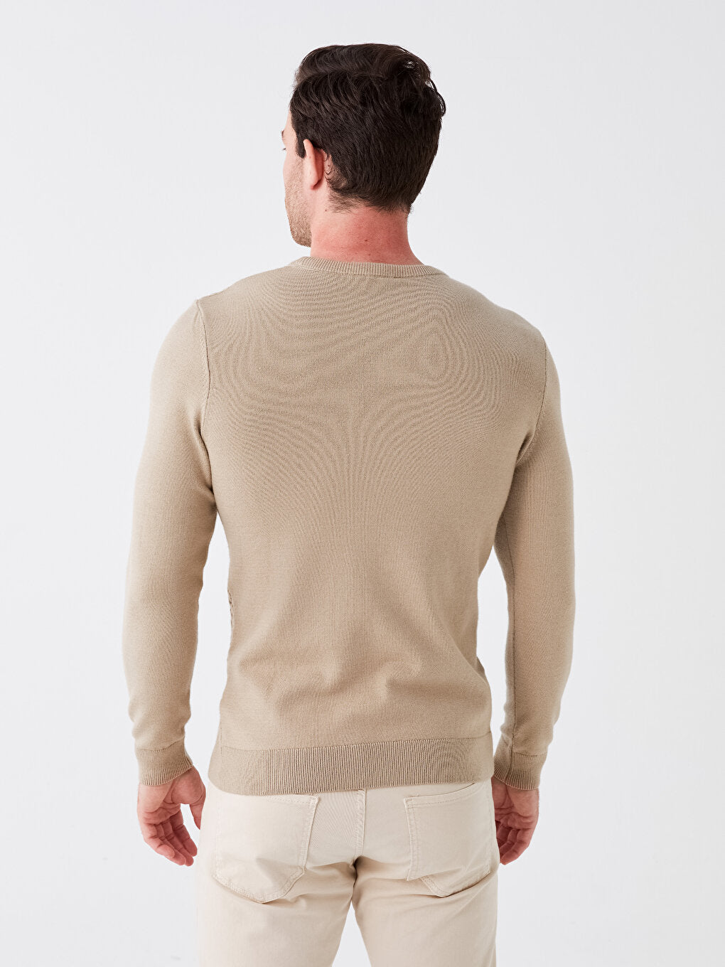 Crew Neck Long Sleeve Men's Knitwear Sweater