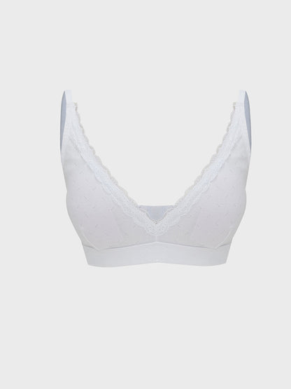 Non-Wireless Padded Bra with Lace Detail