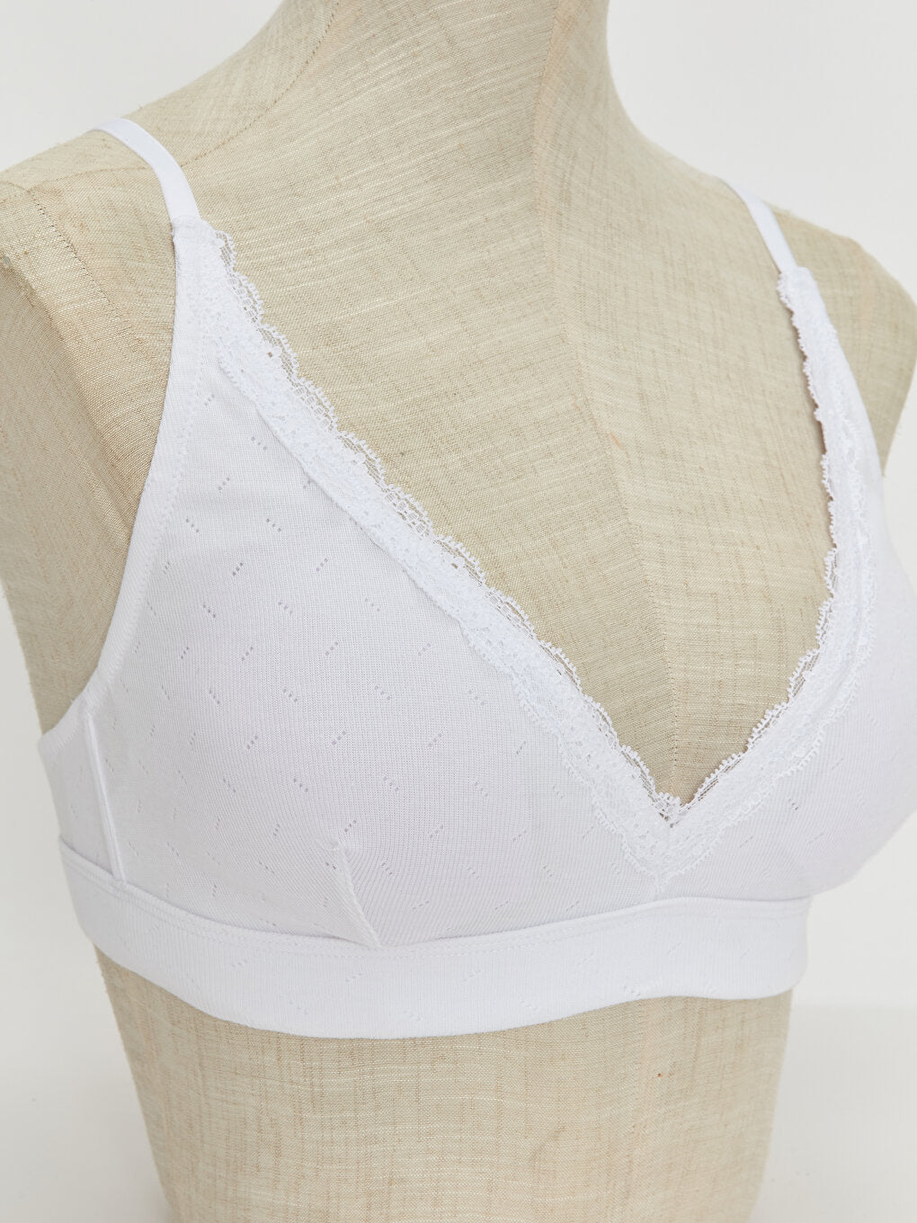 Non-Wireless Padded Bra with Lace Detail