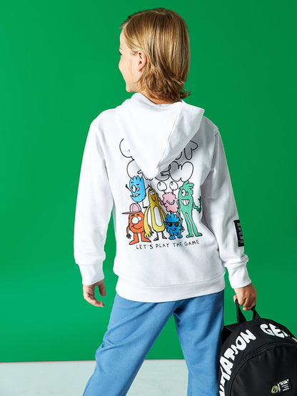 Printed Long Sleeve Boys Hoodie