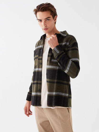 Regular Fit Long Sleeve Plaid Men's Lumberjack Shirt Jacket