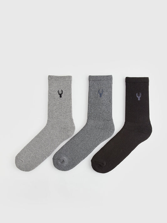 Embroidered Men's Socks 3-pack