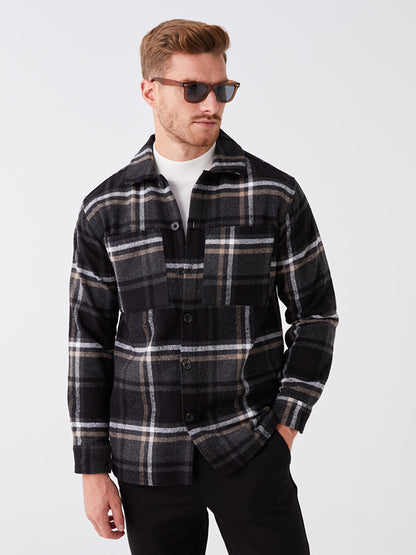 Regular Fit Long Sleeve Plaid Men's Lumberjack Shirt Jacket