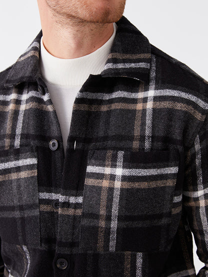 Regular Fit Long Sleeve Plaid Men's Lumberjack Shirt Jacket