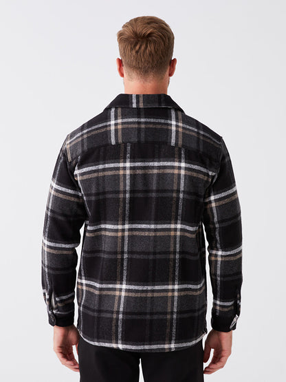 Regular Fit Long Sleeve Plaid Men's Lumberjack Shirt Jacket