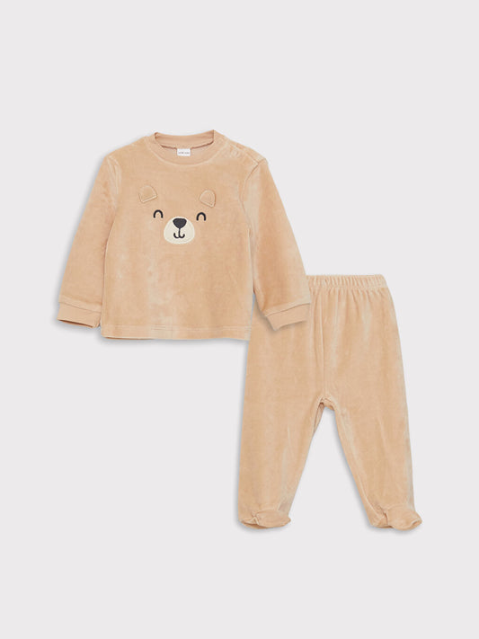 Crew Neck Long Sleeve Baby Boy Sweatshirt and Trousers 2-Piece Set