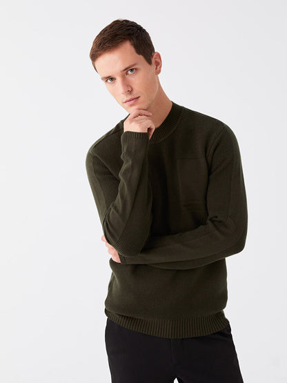 Half Turtleneck Long Sleeve Men's Knitwear Sweater