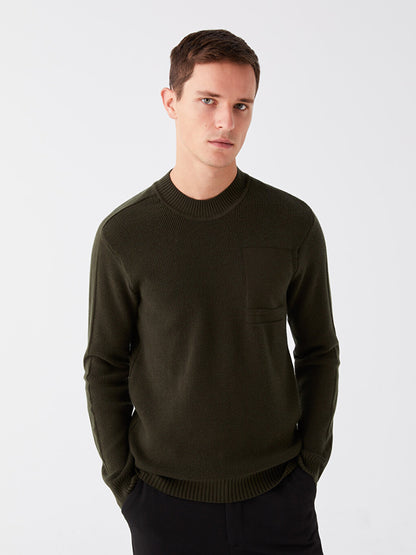 Half Turtleneck Long Sleeve Men's Knitwear Sweater