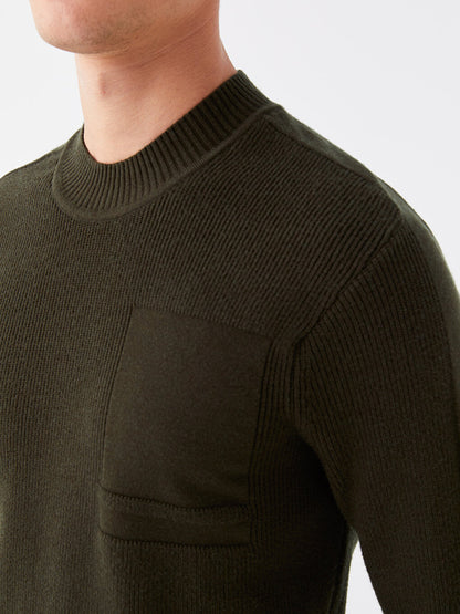 Half Turtleneck Long Sleeve Men's Knitwear Sweater