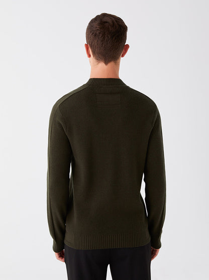 Half Turtleneck Long Sleeve Men's Knitwear Sweater