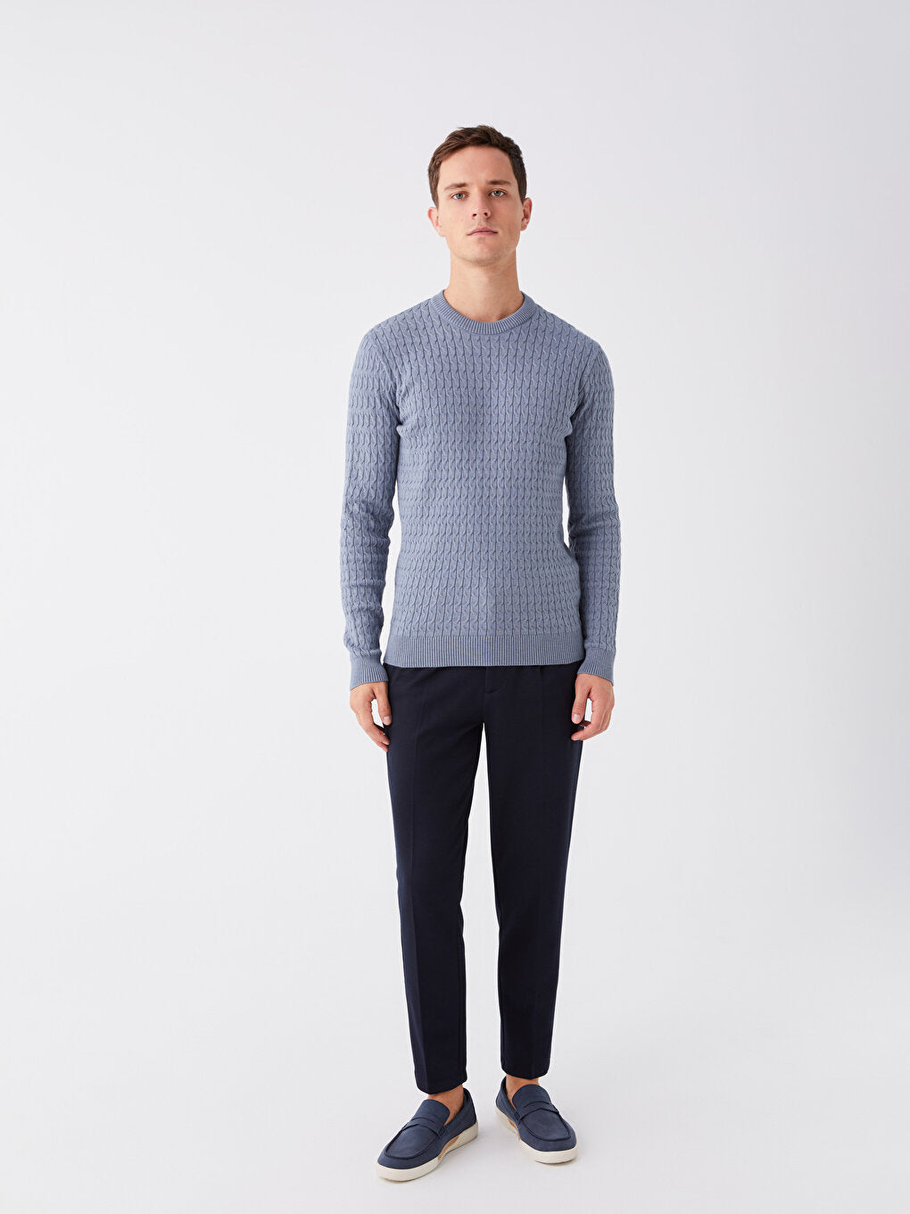 Crew Neck Long Sleeve Men's Knitwear Sweater