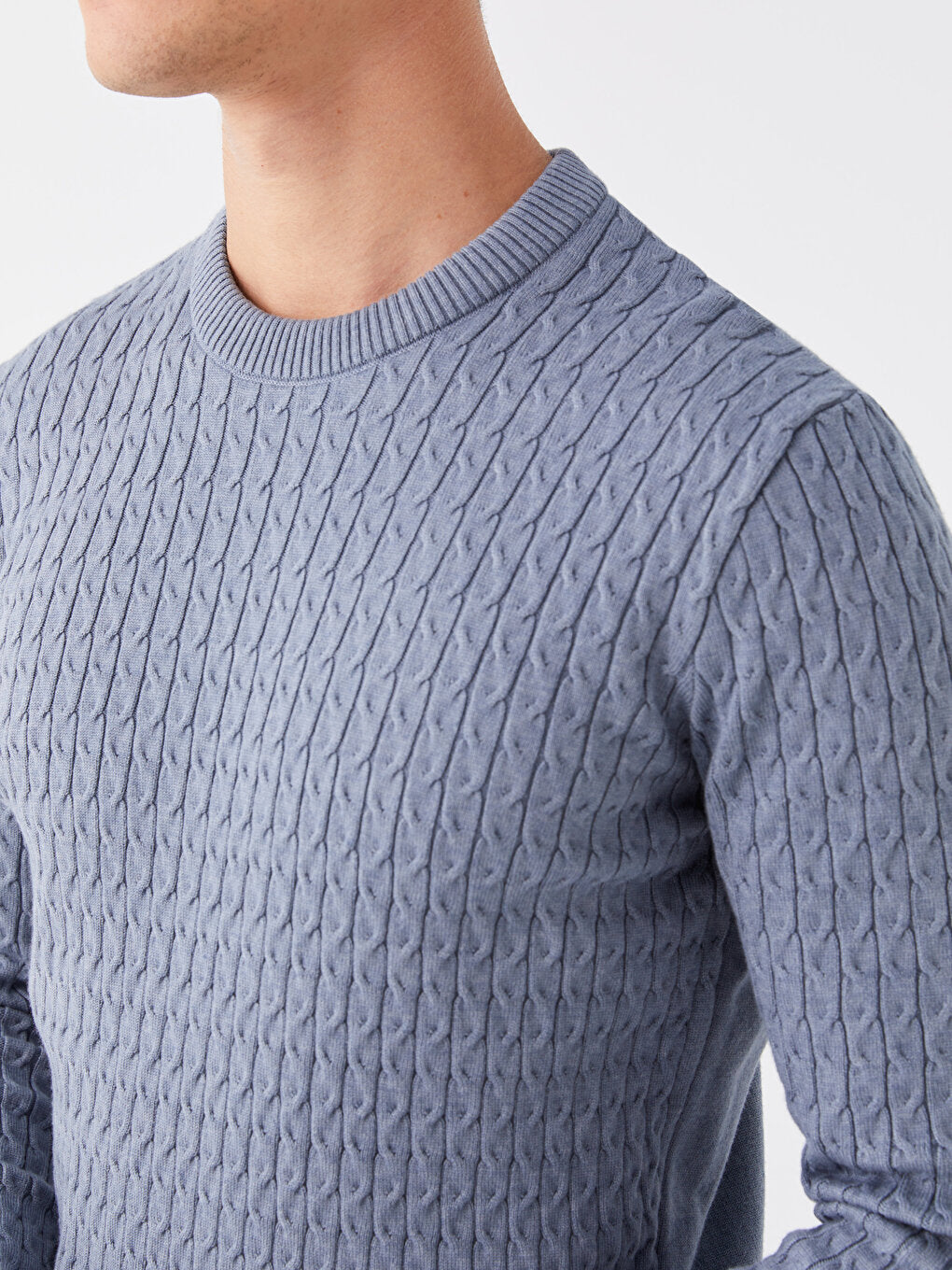 Crew Neck Long Sleeve Men's Knitwear Sweater