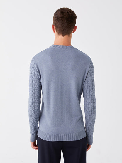 Crew Neck Long Sleeve Men's Knitwear Sweater